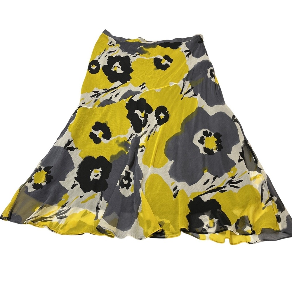 Spiegel Skirt Black Floral Silk Maxi Size 20W Floral Artsy Office Summer Event